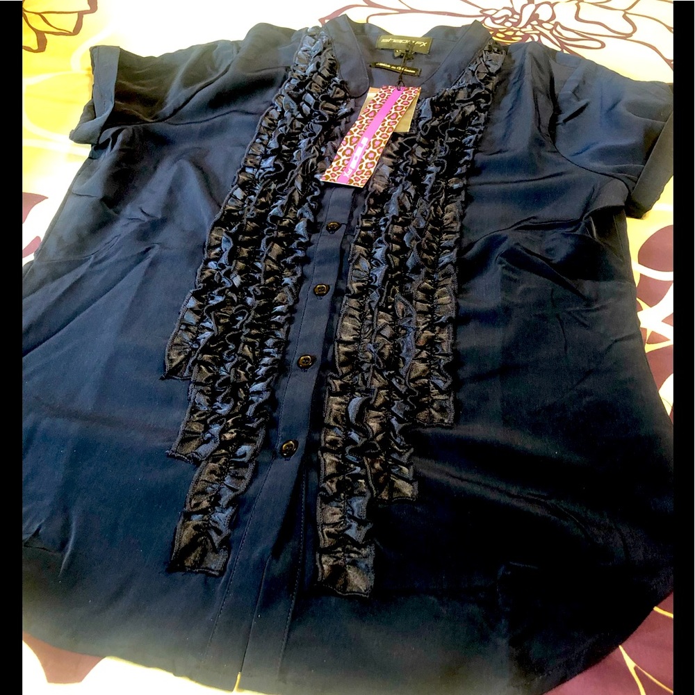 Shape FX sweet raffle front blue button front
